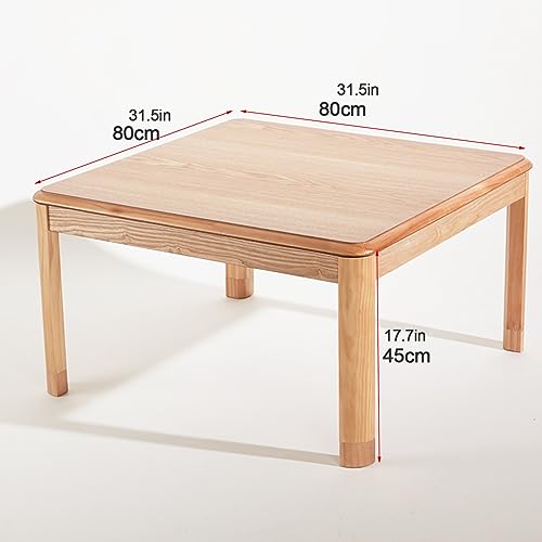 Kotatsu Table Blanket with Electric Heater, Japanese Furniture Futon Floor Table Set, Wooden Coffee Table P5584