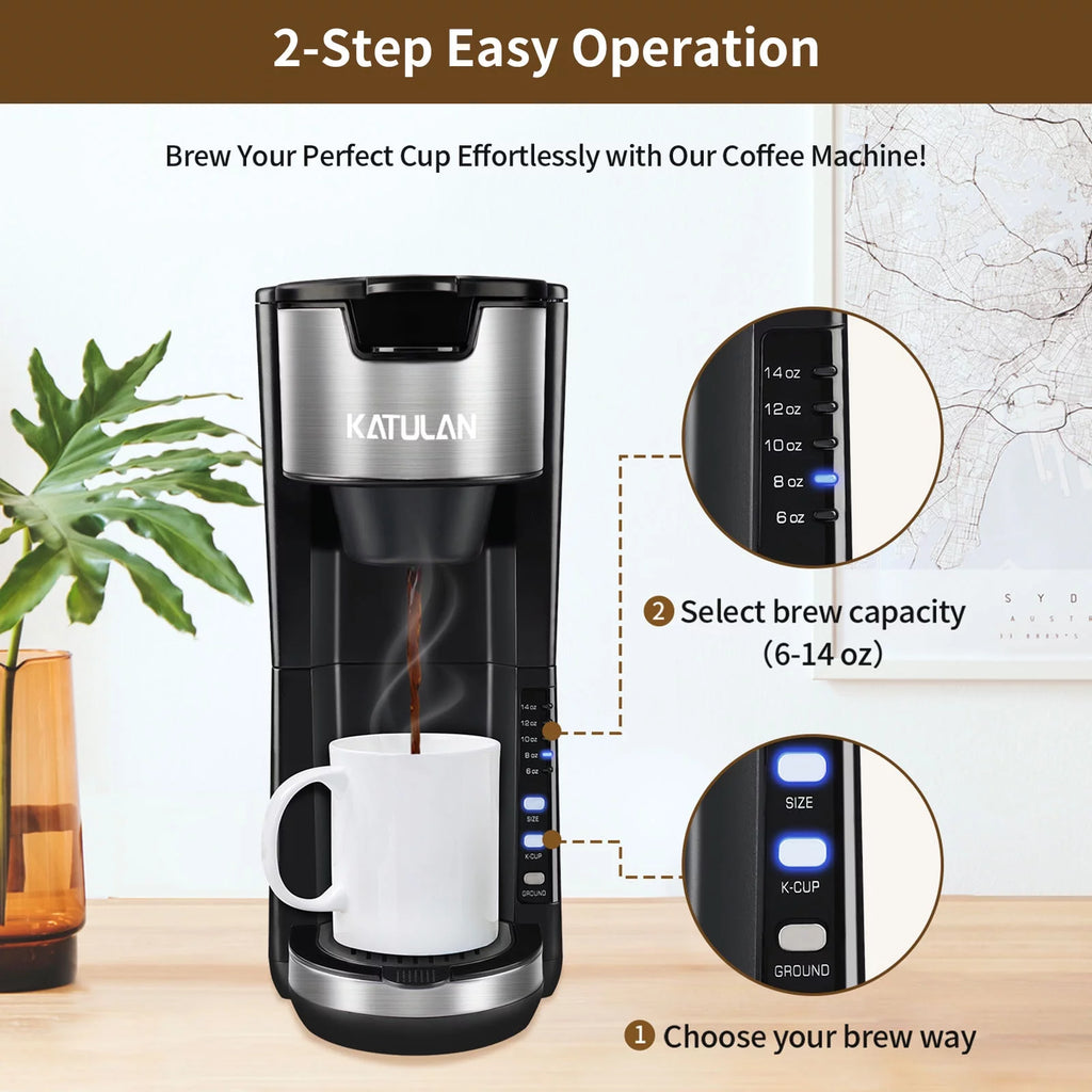 Black Single Serve Coffee Maker with 30 Oz Removable Water Tank P792681