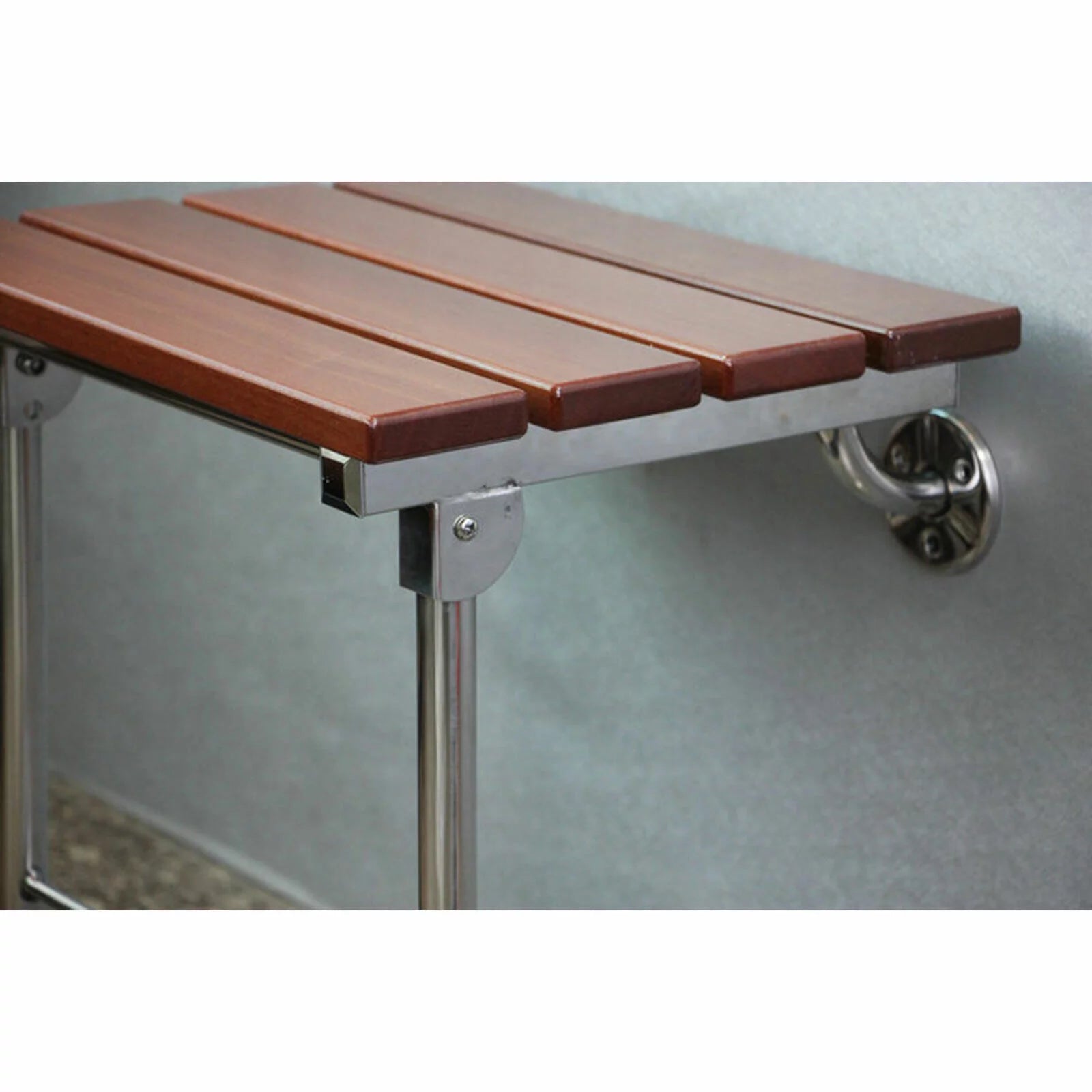 Folding Shower Seat Wall Mounted Wood Bathroom Bench R850