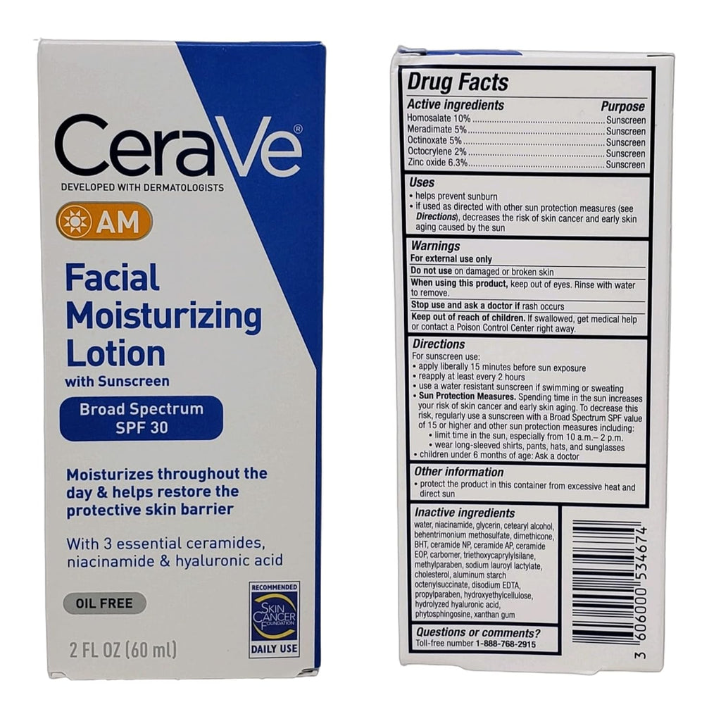 Daily Moisturizing Lotion Bundle - AM & PM Facial Set, Sunscreen (2 oz) - 8 fl oz Total (4 Bottles) L222016