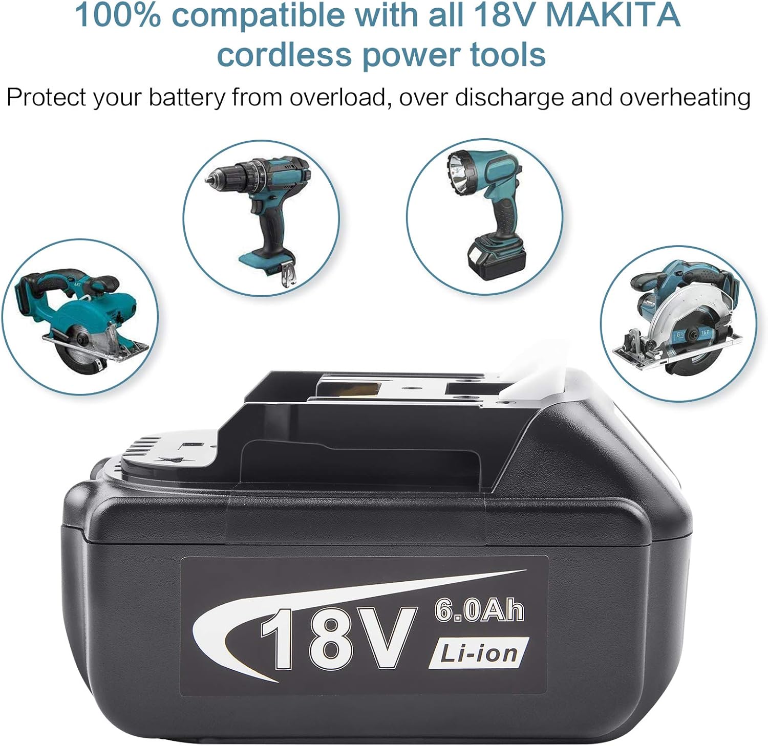 18V 6000mAh Lithium Battery with LED Indicator N278