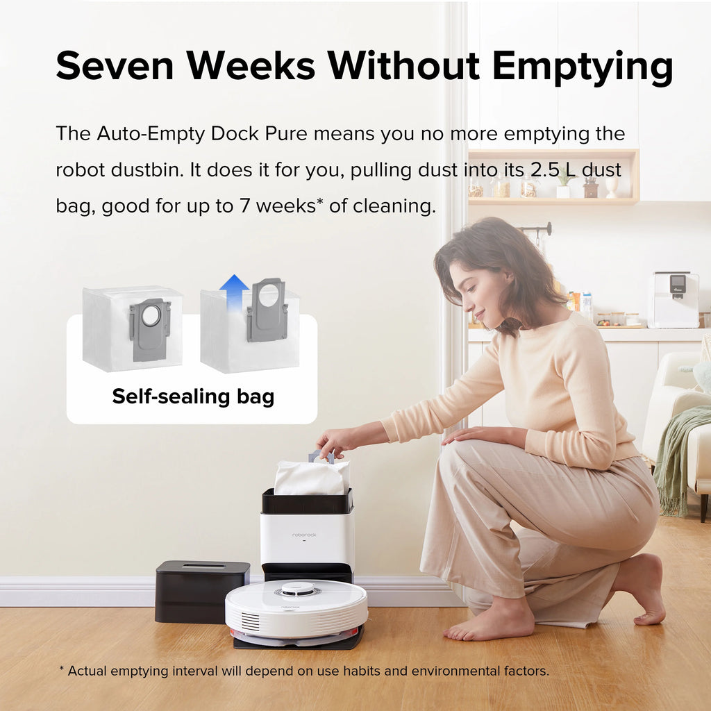 Robot Vacuum Cleaner with Auto-Empty Dock, 4200Pa Suction, White Z6685