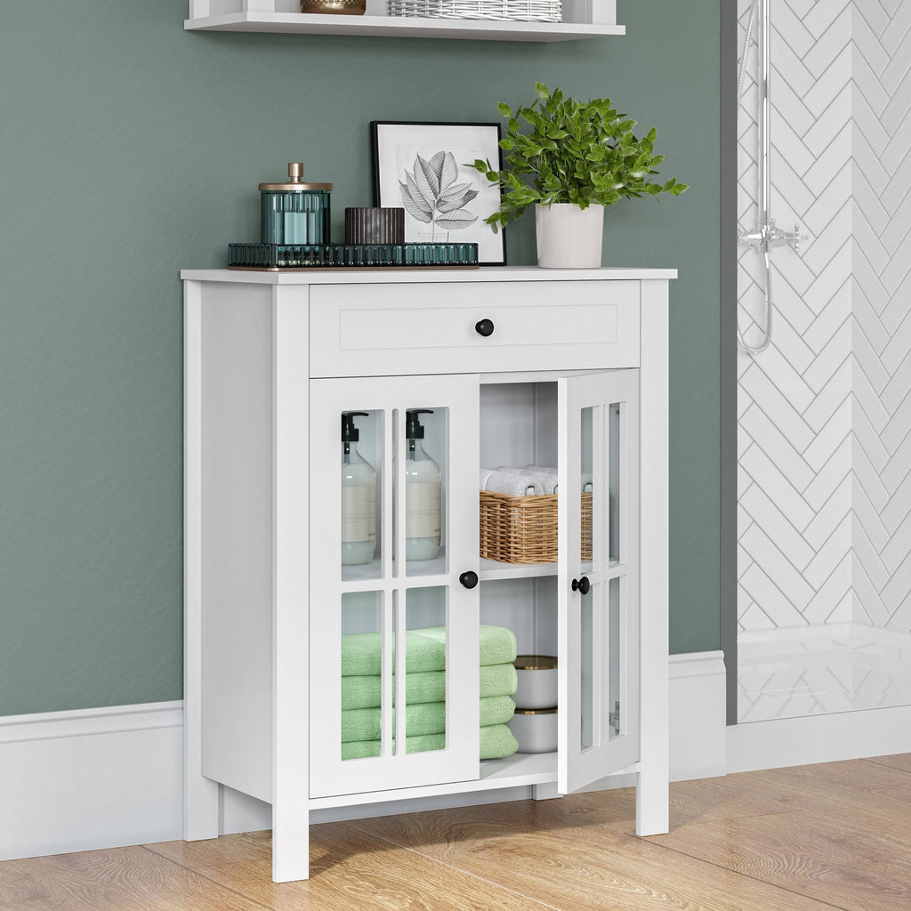 White Two Door Floor Cabinet D8717
