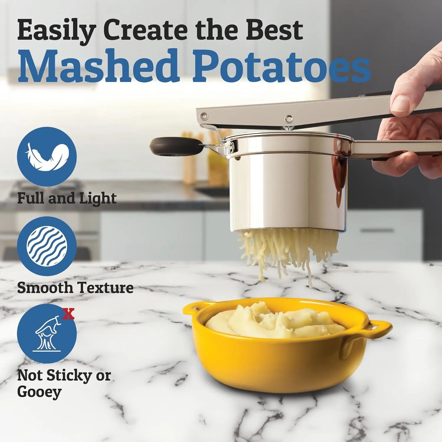 15oz Stainless Steel Black Potato Ricer W20630