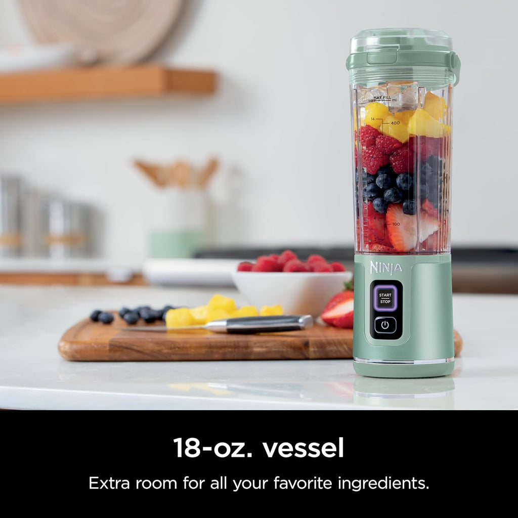 Portable Blender, Cordless, 18oz. Vessel, BPA Free, USB-C Rechargeable, Tinted Mint U78082