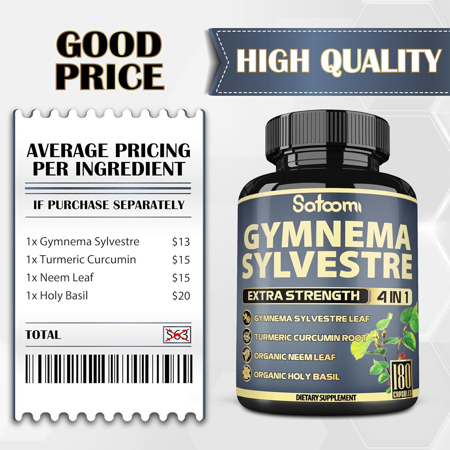 180 Capsules Gymnema Sylvestre Capsules Extract F737