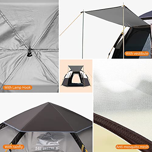 Waterproof Instant Camping Tent, 2/3/4 Person Double Layer Dome Tent B6264