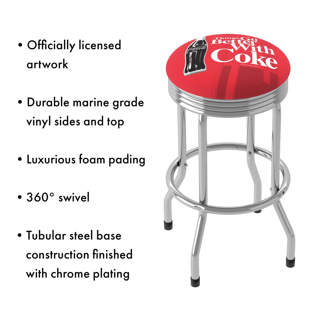 Chrome Ribbed Barstool Y52127